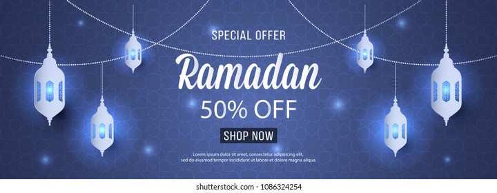 Special Offer Ramadan Sale Islamic Ornament Lantern Mosque Banner Template