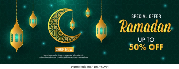 Special Offer Ramadan Sale Islamic Ornament Lantern Moon Banner Template