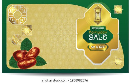 special offer ramadan template with decorative illustrations and dates