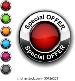 Special Offer Realistic Button. Vector.