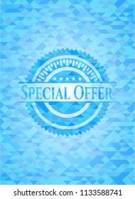 Special Offer realistic light blue mosaic emblem