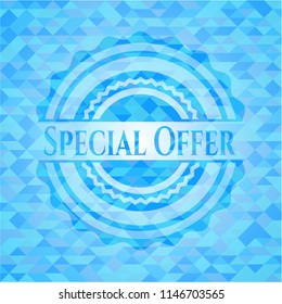 Special Offer realistic light blue mosaic emblem