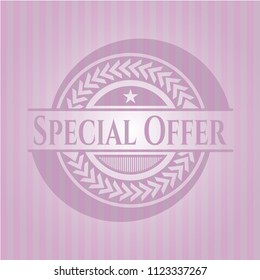 Special Offer realistic pink emblem