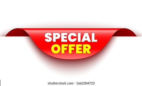 Special offer red banner. Sticker. Vector illustration.