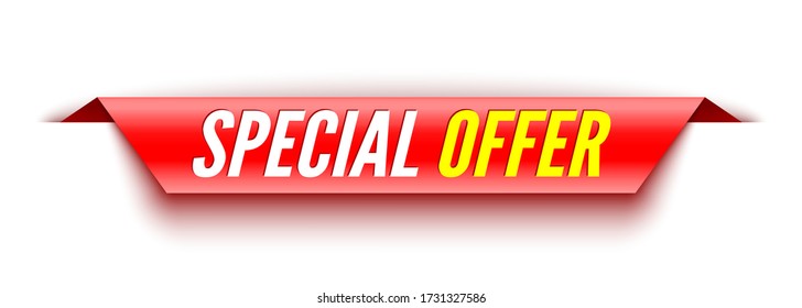 Special offer red banner. Sticker. Vector illustration.