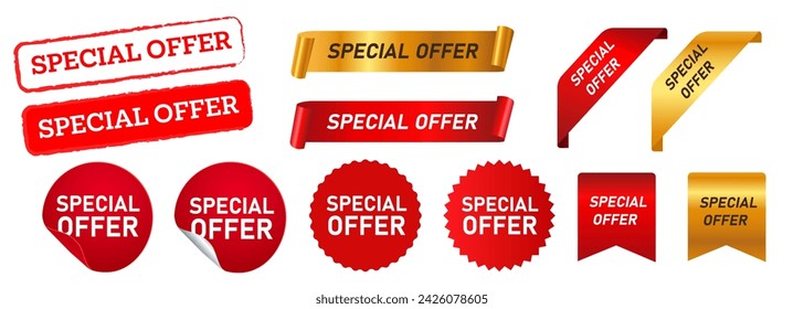 special offer red gold rubber stamp and sticky label sticker for promotion marketing advertising