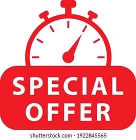 Special offer. Red marketing icon. Vector illustration.