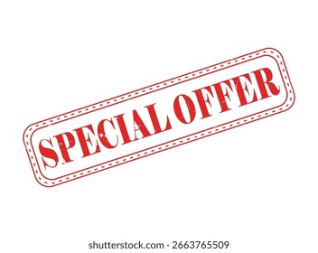 Selo de carimbo vermelho da oferta especial com um contorno