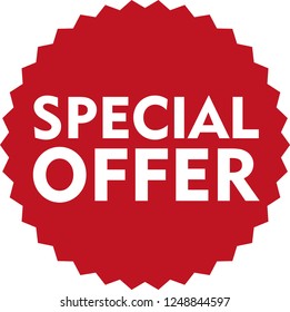 Special Offer Red Sticker Zigzag