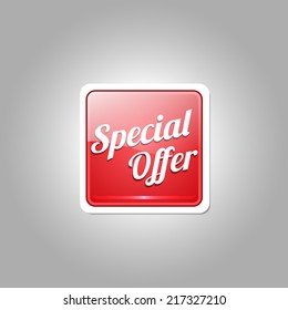 Special Offer Red Vector Icon Button