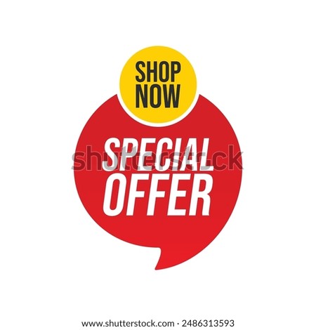 Special Offer red yellow colored. Discount label. Big sale special offer, end of season banner, Discount, percentage, advertising campaign, mega sale, upto off, clearance, promotion, vector eps10
