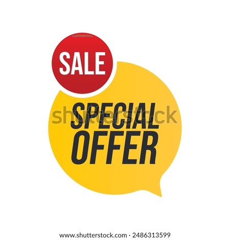 Special Offer red yellow colored. Discount label. Big sale special offer, end of season banner, Discount, percentage, advertising campaign, mega sale, upto off, clearance, promotion, vector eps10