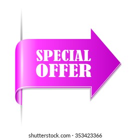 Special offer ribbon vector illustration isolated on white background