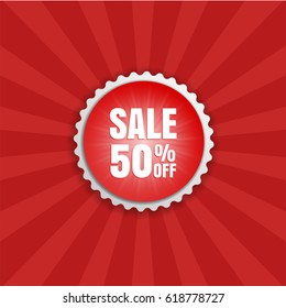 Special offer round sticker. Vector color banner.