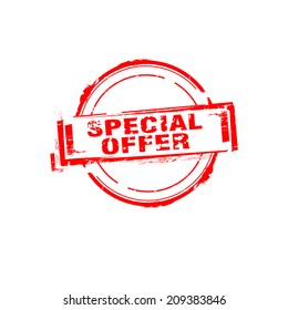 Special offer rubber stamp on white, vector illustration