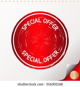 SPECIAL OFFER. Rubber Stamp with red color have porous and rough on white paper. For make a mark or design your product using a stamp or seal. Easy to change color.