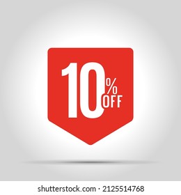 Special offer sale a 10% off discount. White text on Black tag. Advertising campaign, advertising marketing sales, a unique offer, black friday. Cyber monday. Vector illustration.