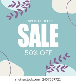 Special Offer sale 50% Off , discount offer vector illustration