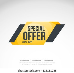 Special offer Sale and special offer. 50% off. Vector illustration.Theme color.