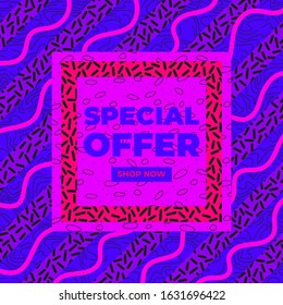Special offer sale all items banner template design, end of trendy special banner. Vector illustration