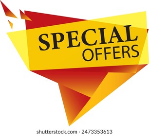 Special Offer Sale Banner, Bold Geometric Vector Label Design