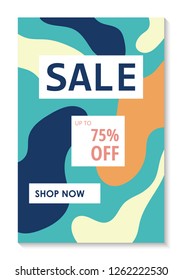 Special offer sale banner. Buy now. Up to 75% discount. Abstract geometrical background