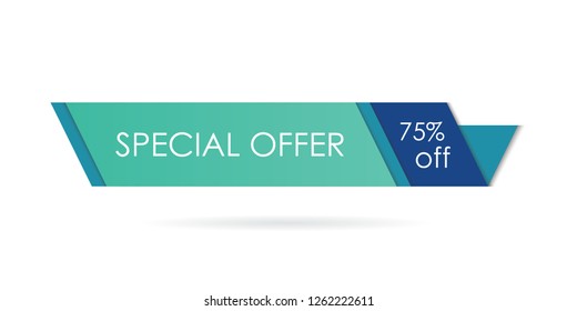 Special offer sale banner. Buy now. Up to 75% discount