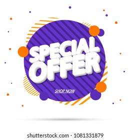 Special Offer, sale banner design template, discount app icon, vector illustration