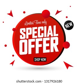 Special Offer, sale banner design template, discount tag, app icon, vector illustration