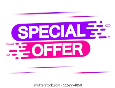 Special Offer, Sale banner, discount tag design template, app icon, vector illustration