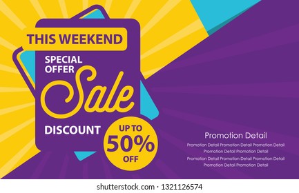 Special Offer Sale Banner Template. Discount Up to 50%. Vector Template Poster Sale Promotion.