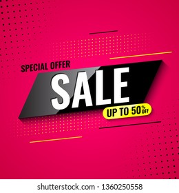 Special offer sale banner. Vector illustration.