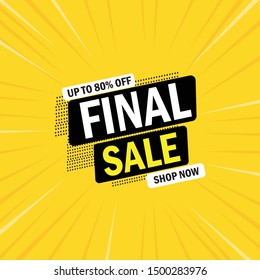 Special offer Sale banner yellow background. Big sale special offer. Vector illustration.