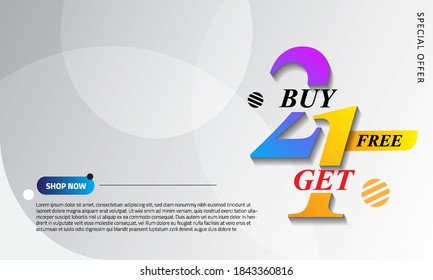 Special offer sale, big sale. Promo buy 2 get 1 free. Discount promotion layout banner design. Vector illustration