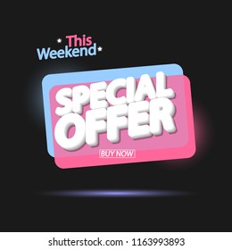 Special Offer, sale bubble banner design template, discount tag, app icon, vector illustration