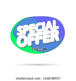 Special Offer, sale bubble banner design template, discount tag, app icon, vector illustration