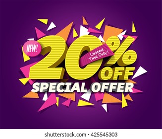 Special Offer Sale concept with abstract triangle elements.