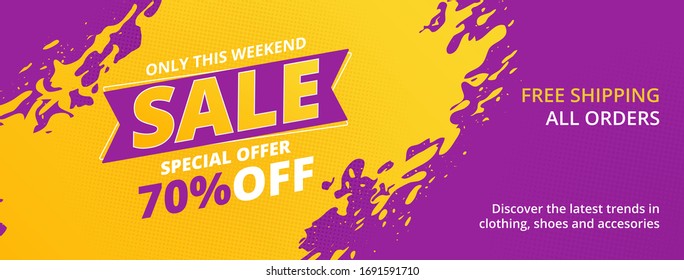 Special offer sale discount banner template promotion. Social media banner for ads