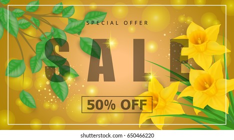 Special offer sale fifty percent off lettering