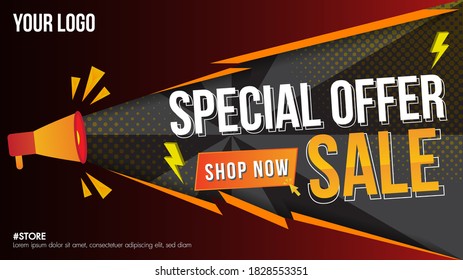 Special offer sale fire burn template discount banner promotion concept design, Big sale special 60% offer labels.End of season special offer banner shop now.