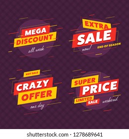 Special Offer Sale Label And Discount Banners With Extra Sale Label And Crazy Offer