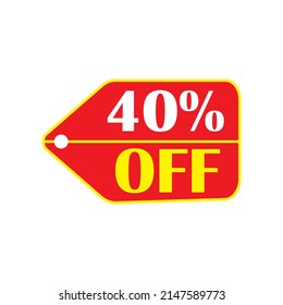 Special offer sale on white background.Discount and reduction card for products and services.Up to 40% off..Sale stickers.Vector illustration.