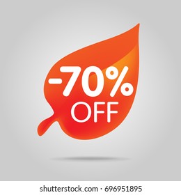 Special offer sale orange tag isolated vector illustration.