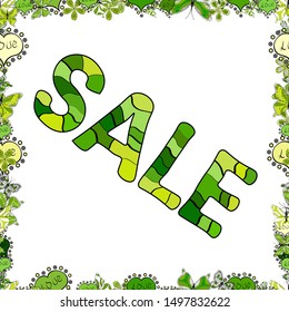Special Offer Sale Paper Tag, Banner, Poster or Flyer design on black, white and green background, Creative. Vector illustration. Seamless. Illustration in black, white and green colors.