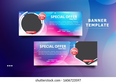 Special offer sale promotion banner template, editable