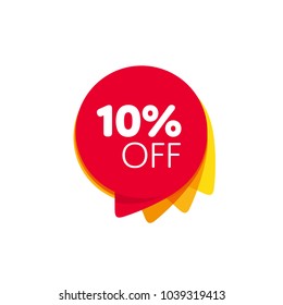 Special offer sale red tag isolated vector illustration. Discount offer price label, symbol for advertising campaign in retail, sale promo marketing, 10% off discount sticker, ad offer on shopping day