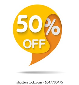 Special offer sale red tag isolated vector illustration. Discount offer price label, symbol for advertising campaign in retail, sale promo marketing, 50% off discount sticker, ad offer on shopping day