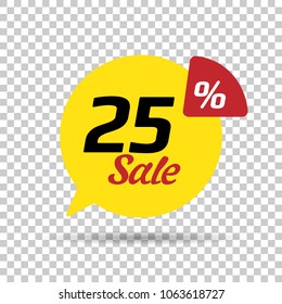 Special offer sale red tag. This is the concept of the price list for discounts, of an advertising campaign, advertising marketing sales, a 25% off discount, a unique offer. Vector illustration.