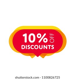 Special offer sale red tag isolated vector illustration. Discount offer price label, symbol for advertising campaign in retail, sale promo marketing, 10% off discount sticker, ad offer on shopping day