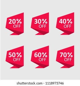 Special offer sale red tag isolated vector illustration. Discount offer price label, symbol for advertising campaign in retail, sale promo marketing, fifty percent off discount sticker